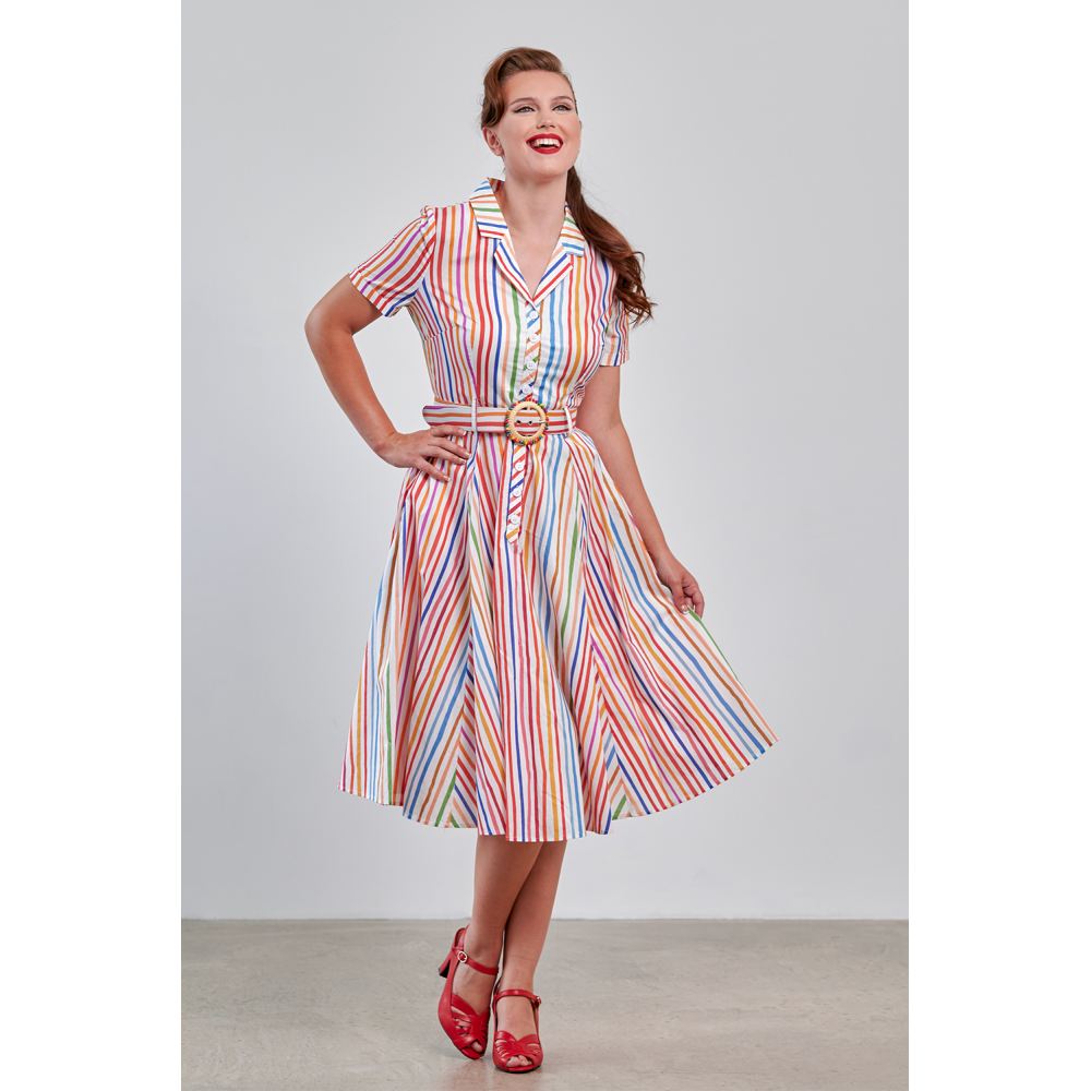 Banned - Bella Stripe Flare dress - Multicolours